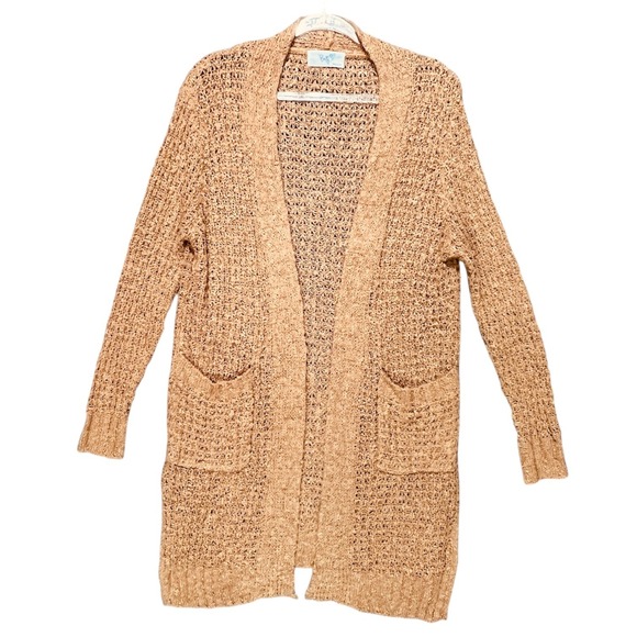 Betty Sweaters - Boutique Open Popcorn Knit Long Cardigan Sweater Pocket Duster Sz M Cozy Soft‎